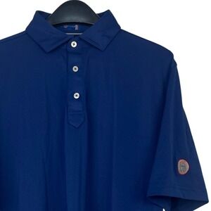 Stitch Golf Mens Large Performance Stretch Polo Shirt Short Sleeve Navy Blue